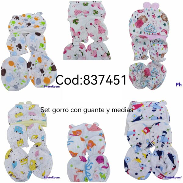 SET BEBE DE GORRO CON GUANTE M-1