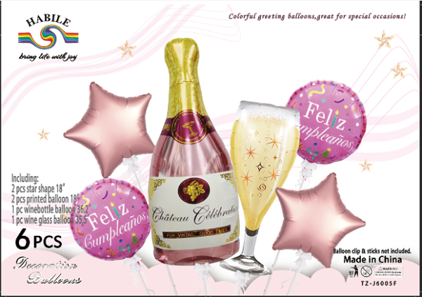 SET DE GLOBOS VINO ROSA TZ-J6005F(300)