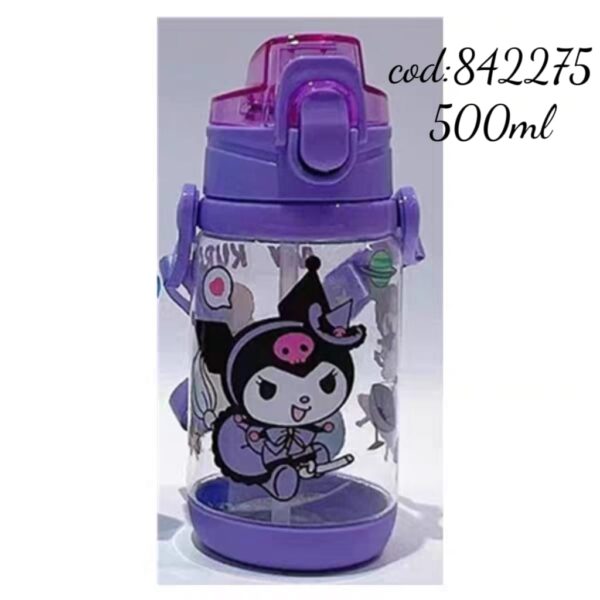 BOTELLA DE KUROMI CON CORREA 500ML 7006(140)
