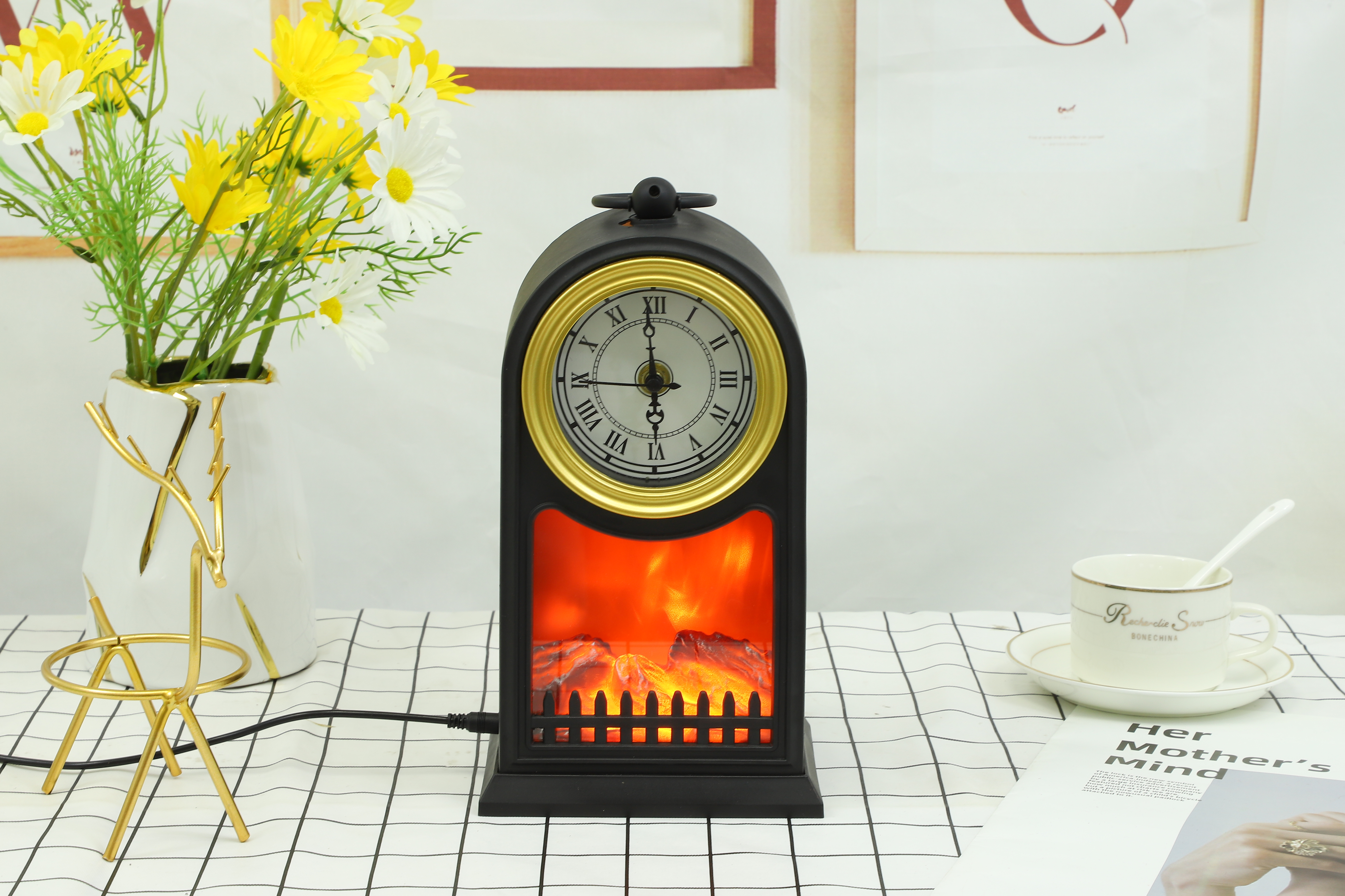LAMPARA CHIMENEA CON RELOJ SP-14(24)