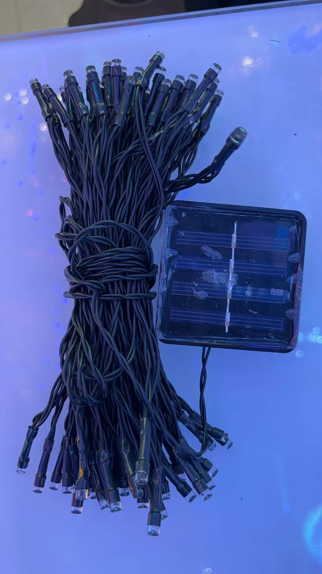 LUCES NAVIDENAS PANEL SOLAR LUZ ROSADA 100LED 10M(100)