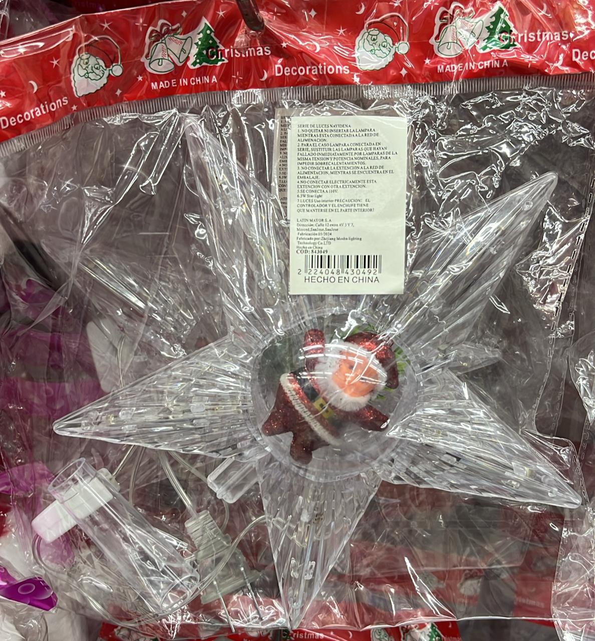 ESTRELLA PARA ARBOL CON SANTA CLAUS(100) - Image 2