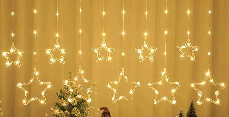 CORTINA DE LUCES CON ESTRELLAS(50)