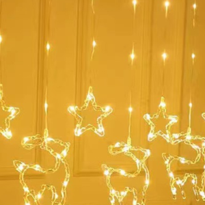 CORTINA DE LUCES CON  VENADO(50)