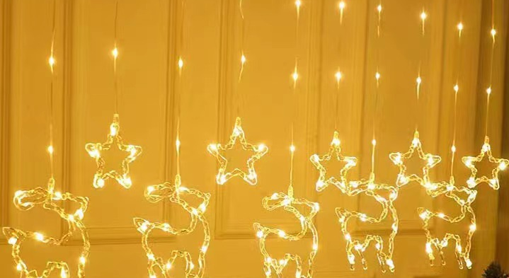 CORTINA DE LUCES CON VENADO(50)