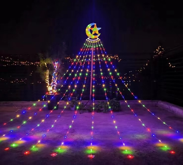 MALLA DE LUCES CON ESTRELLA COLOR BLANCA(30)