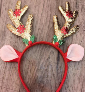 DEADEMA NAVIDENA RENO ROJA CON DORADO(600)