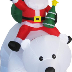 INFLABLE DE SANTA CLAUS SOBRE OSO 2,1M 6 GANCHOS 2 CUERDAS(4)