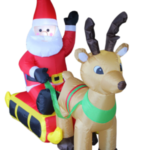 INFLABLE DE SANTA CLAUS CON RENO 1,2M 4 GANCHOS(12)