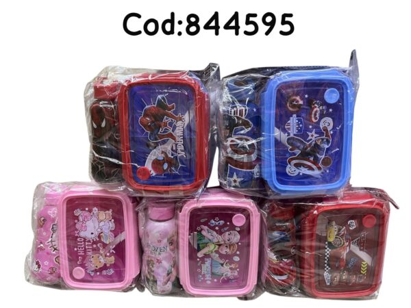 "TAZA ALMUERZO 20*20*8cm 800ML CON BOTELLA 350ML 3089(72)"