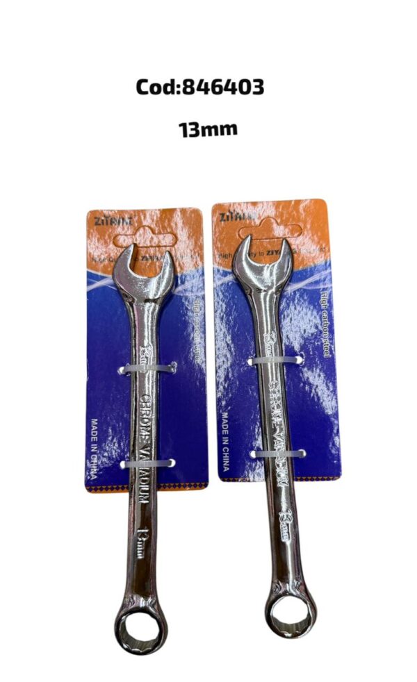 Llave combinada brillante con tarjeta de sujeción, 13 MM (300)