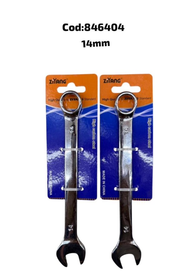 Llave combinada brillante con tarjeta de sujeción, 14 MM(300)