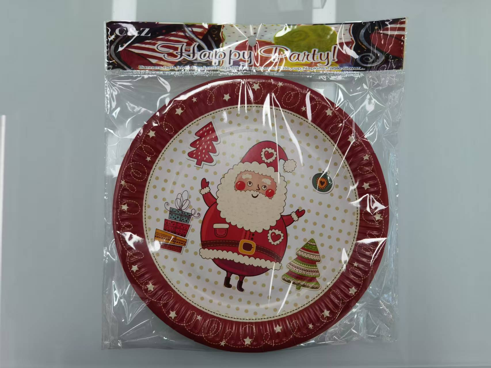 plato de dechable navideno 9' paquete(300)