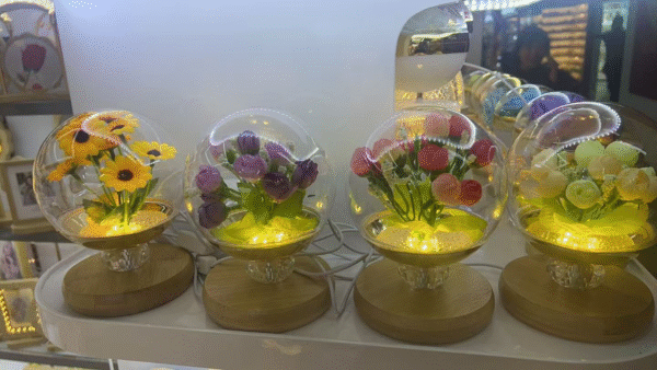 Decorativo de rosa con luz 15cm(240)