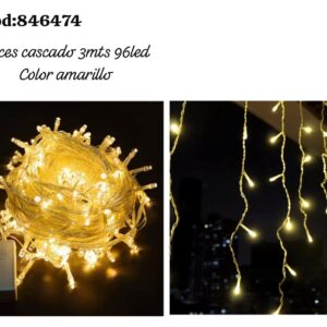 Luz cascada 3mts amarilla (100)