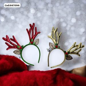 DIADEMA CUERNO DE VENEDO CON LUZ NAVIDENO(360)