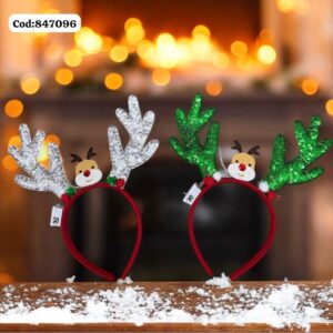 DIADEMA CUERNO DE VENEDO CON LUZ NAVIDENO(360)