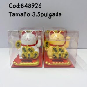 ADORNO GATO DE SUERTE  SOLAR 3,5 PULGADA(120) UND