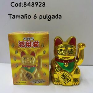 ADORNO GATO DE SUERTE  SOLAR 6 PULGADA(72) UND